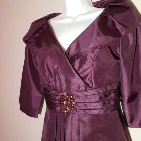 Jessica Howard evening dress in aubergine color size 6 - Picture 7 of 9
